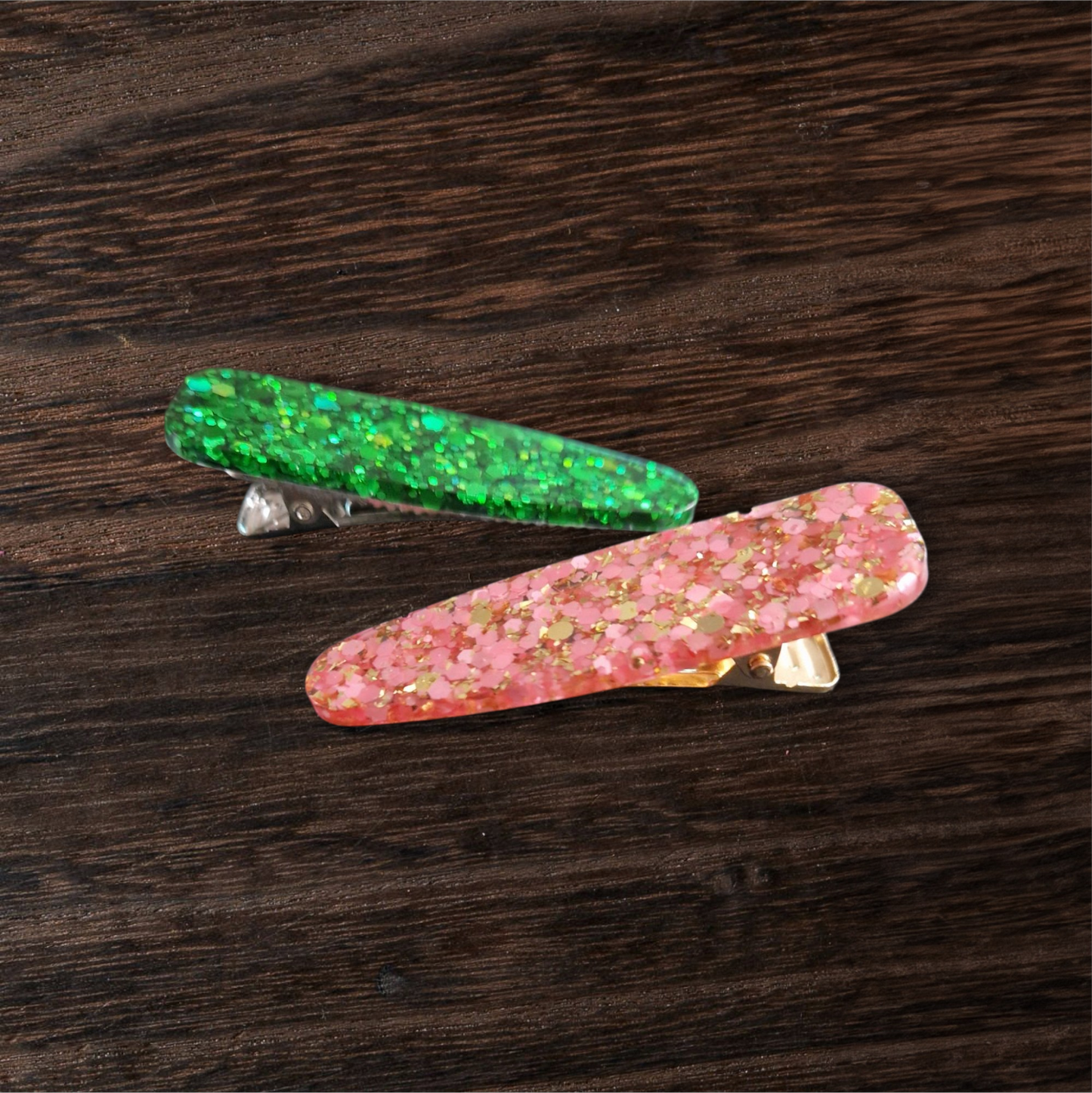 Collection Barrettes - Les Scintillantes - Barrette Goutte Plaque