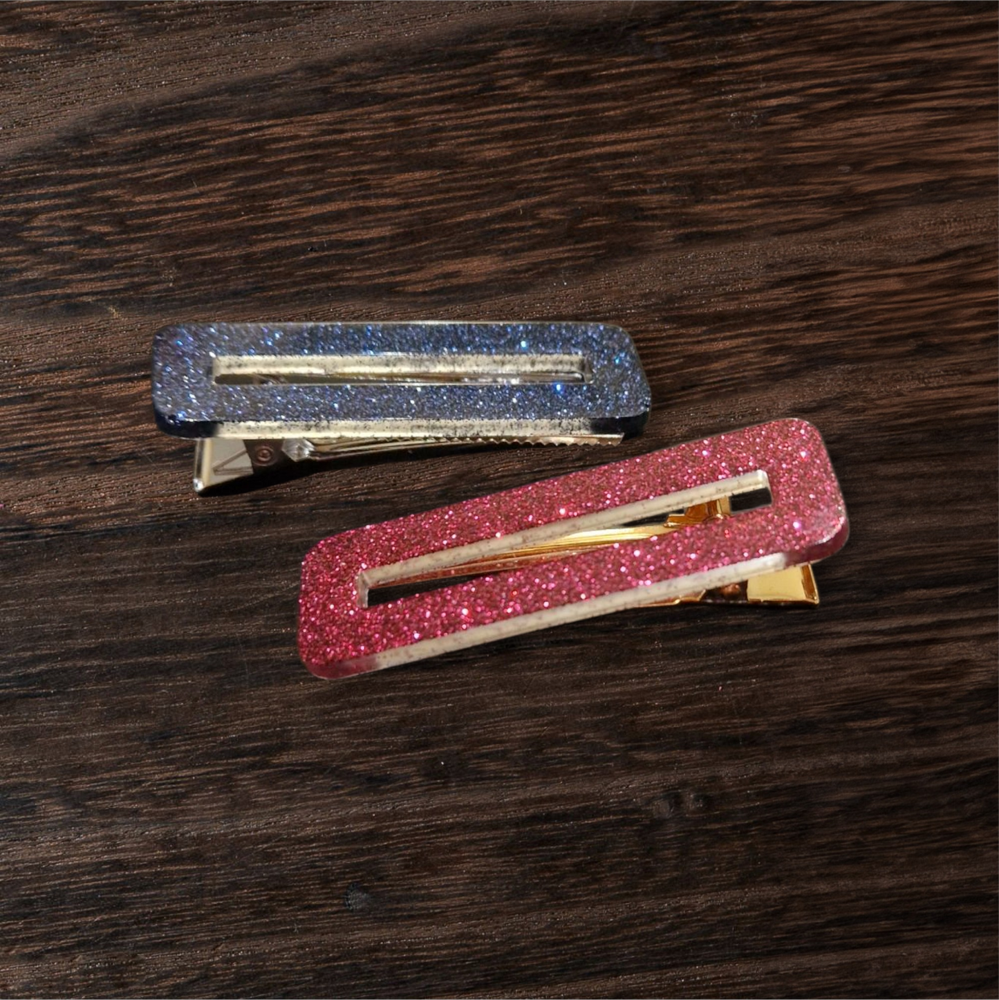 Collection Barrettes - Les Petites Paillettes - Barrette rectangle Grand Modèle